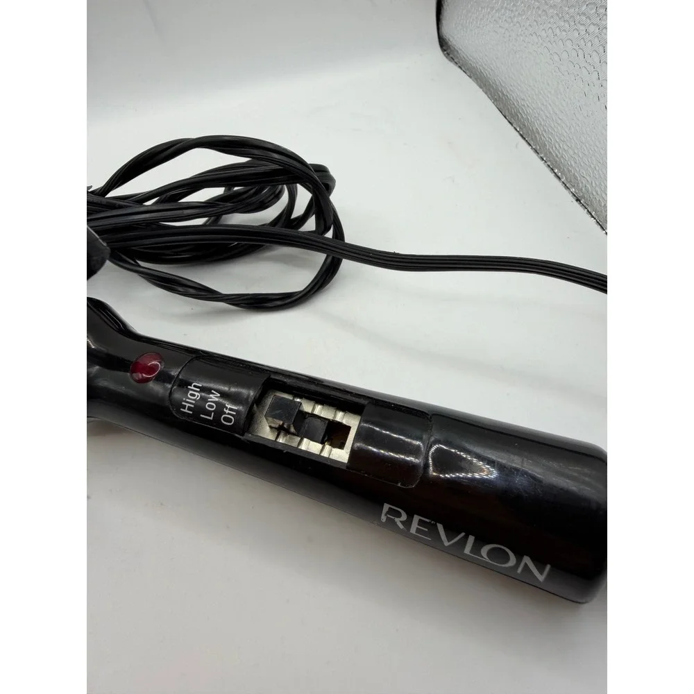 Revlon RV082 1 Inch Curling Iron Chrome Barrel High Low‎ Heat Settings Black